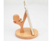 Creative Wooden Decorative Small Humanoid Cell Phone Stand