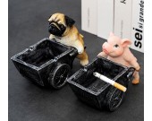 Cute Cartoon Piggy Puppy Trolley Shape Ashtray