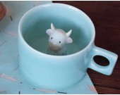 Cute Cow Figurine Ceramic Coffee Cup