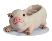 Cute Pig Office Desktop Stationery Cell Phone Remote Control Storage Box Organizer