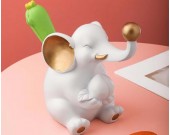 Cute White Elephant Desktop Organizer Pen Holder