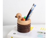 Funny Duck Walnut Wooden Pen Holder