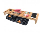 Eco Friendly Bamboo Wood Desktop Organizer Over the Keyboard