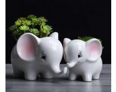 Elephant Ceramic Succulent Planter/Plant Pot/Flower Pot,Set of 2 