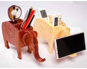  Elephant Shape Wooden Pen Cup/Pen Holder Desk Organizer 