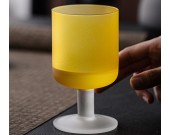 Exquisite Frosted Crystal Glass Goblet with Colorful Hues,Drink Cup