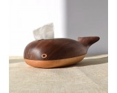 Exquisite Wooden Whale Decorative Tissue Box, Artistic Design