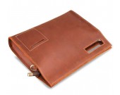 Genuine Leather Business Portfolio Briefcase A4 Paper File Document Organizer