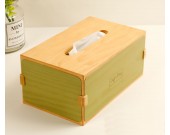 Avocado Color Wooden Tissue Box, Home Office Art Decoration