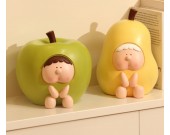 Fun Apple Pear Fruit Boy Piggy Bank