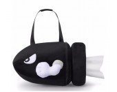 Funny Black Rocket Plush Tissue Box