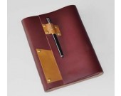 Genuine Leather  Loose-leaf A5 Notebook With Pen Slot