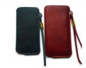 Genuine Leather  Phone Pouch with Strap for iPhone  8 8 Plus 7 7 Plus 