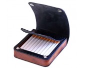 Genuine Leather&Wooden Cigarette Case