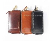 Genuine Leather Zipper Clutch Wallet  Credit Card Phone Holder Hand Purse