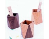 Geometric Designs  Wooden Pen Cup Pencil Pot Holder Container Organizer 