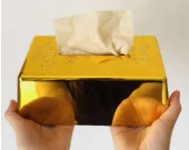 Gold Bullion Bar  Tissue Box 