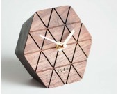 Handmade Wood hexagonal Table Alarm Clock