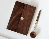 Handmade Black Walnut Wood Cover Notebook