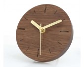5 inches Handmade Black Walnut Wood Round  Silent Desk  Clock