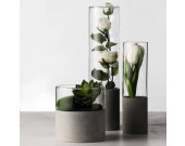 Handmade Concrete & Glass Vase