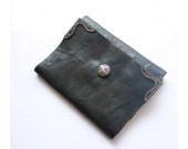 Handmade Genuine Leather Refillable Binder Diary Travel Journal Notebook,Black & Brown