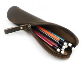 Handmade Genuine Leather Storage Bag Pen Pencil Pouch Case