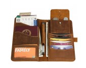 Handmade Leather Multi-Purpose Travel Wallet Card Passport Holder