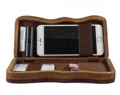 Handmade Wooden Portable-Handle Bag Business Name Card Holder Wallet Credit card ID Case / Holder