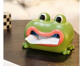 Happy Big-Mouthed Green Frog Tissue Box