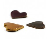 Heart Shaped Leather  Bookmark, Set Of 6