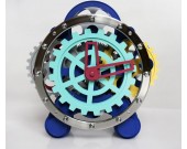 Multicolour  Maple's Moving Tabletop Gear Clock