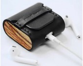  Leather&Wooden Protective Cover for Apple AirPods Charging Case 