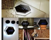 LED Night Light Digital Alarm Clock  with Mirror-Finished Display