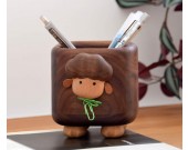 Cute Little Sheep Black Walnut Pen Holder