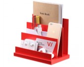 MDF  Board Desktop File Organizer Sorter with 3 Vertical Compartments