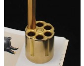 Brass Revolver Chamber Pen Holder