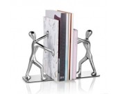 1 Pair-Metal Men Pushing Books Decorative Bookends