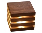 Modern Style Rechargeable Wooden Cube Table Lamp 