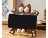 Little Monster Surprised Expression Black Walnut Phone Holder