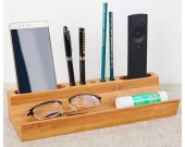  Natural Bamboo Desktop Pen Pencil Holder Mobile Phone Stand Desk Organizer for Office, School