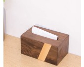 Pastoral Black Walnut Beech Wood Color Matching Wooden Tissue Box