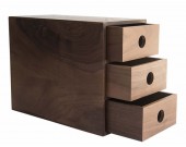 Pastoral Black Walnut Wood Office Desk Organizer with Drawers