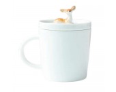 Porcelain Coffee Mug with 3D Deer On Lid