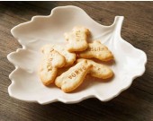 Porcelain Maple Leaf Dessert Bowls Snack Bowls, Set of 2