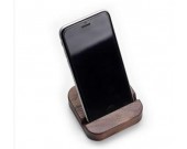 Customize Logo/Name Black Walnut Desktop Cell Phone Holder Stand Mount for iPhone  and Other Cell Phone