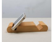 Breif double-head bamboo wood cell phone holder