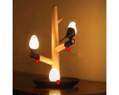 USB Songbird & Egg Night light on Wood Branch 