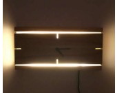 Square  Wooden Wall Clock With Led Night light