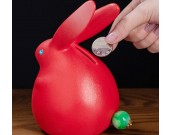 Cute Red Rabbit Ceramic Piggy Bank